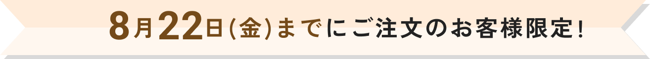 8月31日(日)までにご注文のお客様限定!